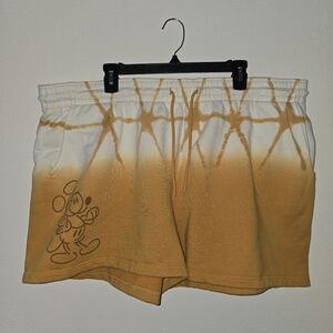 Disney Women's Tie-Dye Gold and White Shorts